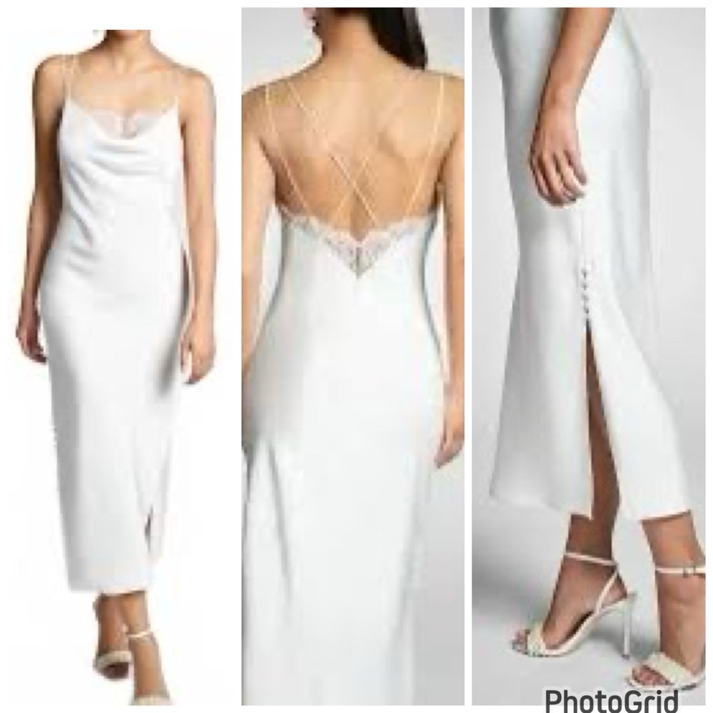 NWT Sachin & Babi Dylan Ivory Satin Lace Midi Dress‎ Bridal Cocktail - 14 - Picture 6 of 11